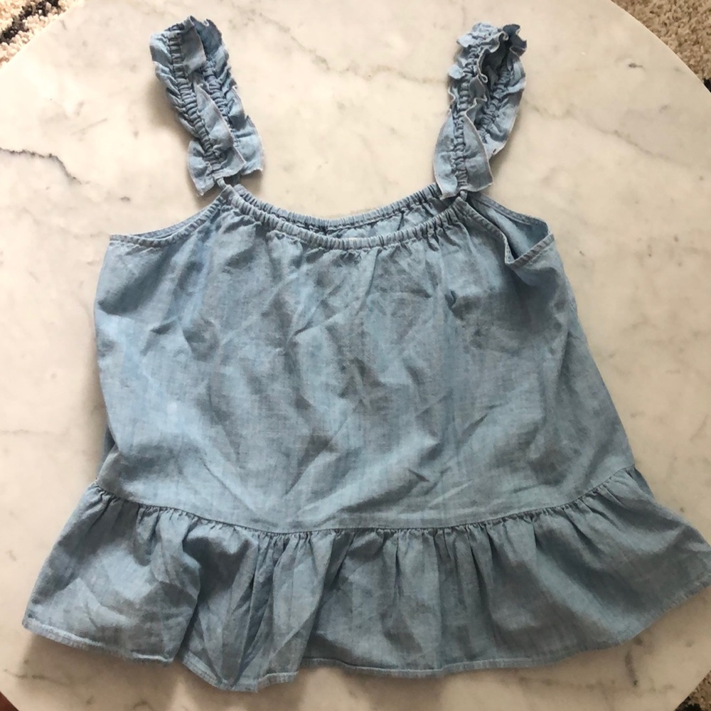 Madewell chambray peplum tank
